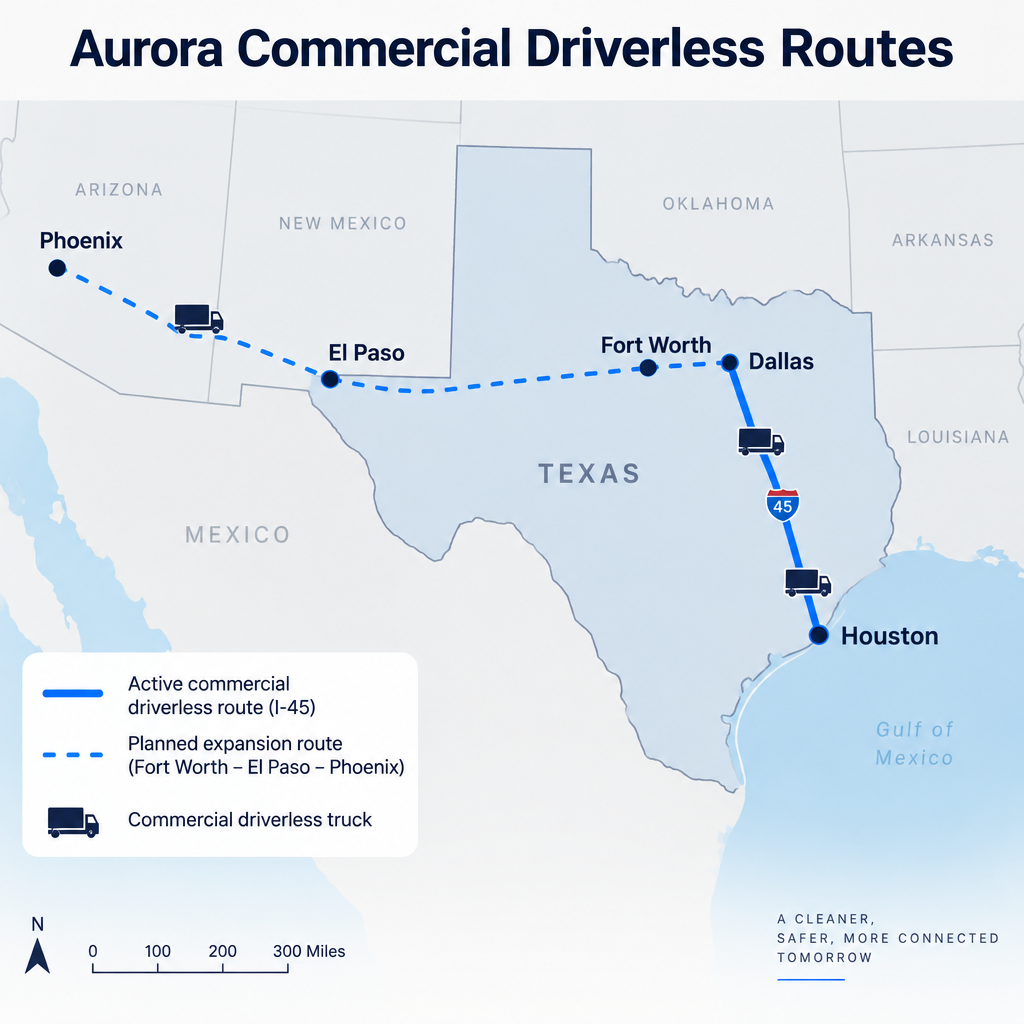 Aurora I-45 Commercial Route Map